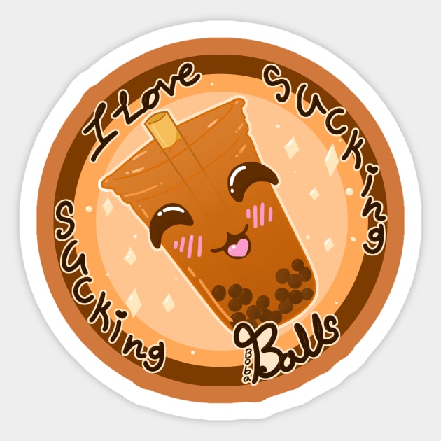 I love sucking boba BALLS Sticker by BijouBljou